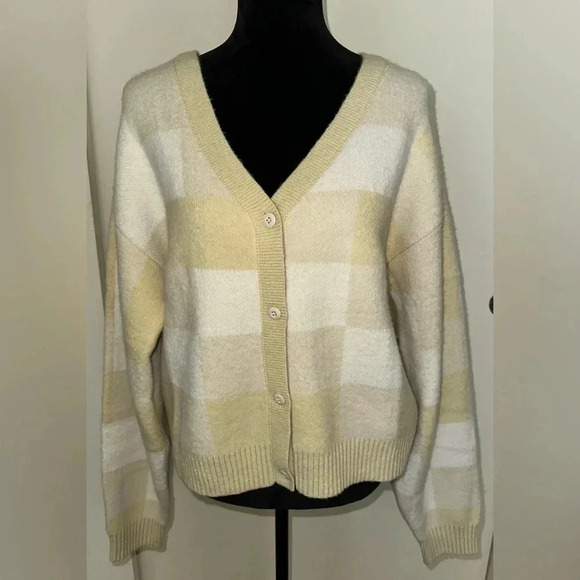 Vans Winter Checker Relaxed Cardigan In Turtledove - Size XL - NWT - Picture 4 of 8